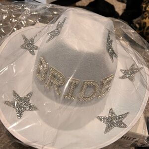 12th Tribe White Bride Hat with Silver Stars